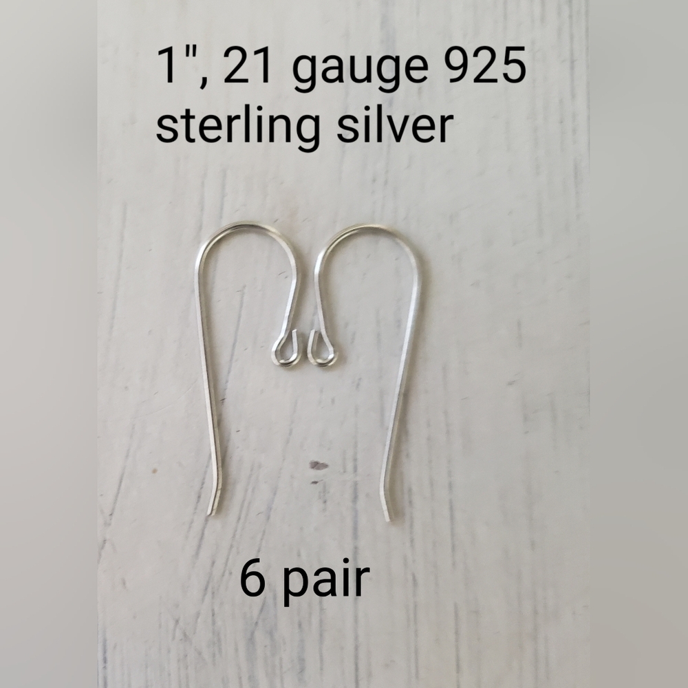 6 PAIR Solid Sterling Silver Ear Wires - Picture 3 of 8